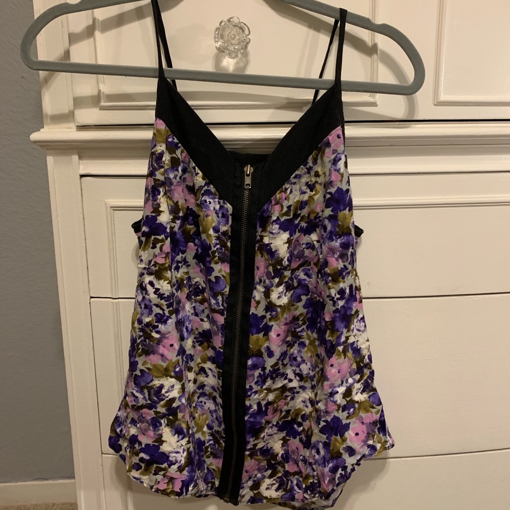 Purple floral tank top